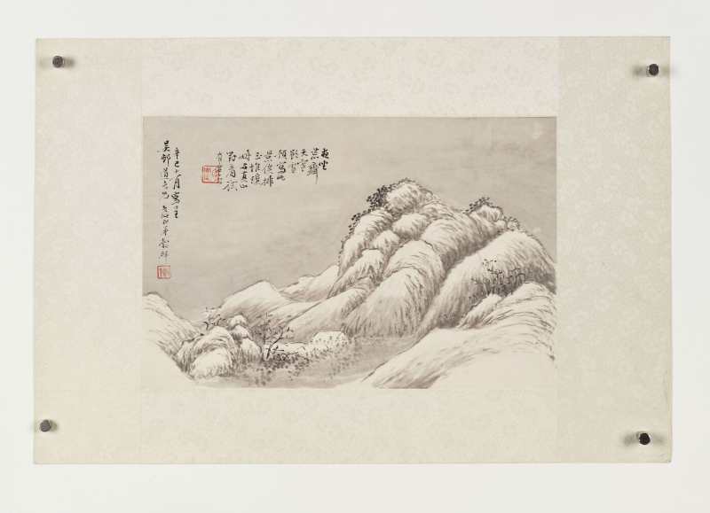 辛巳（1881年）、丁亥（1887年）作 吴榖祥、任颐 山水三帧 - 图2