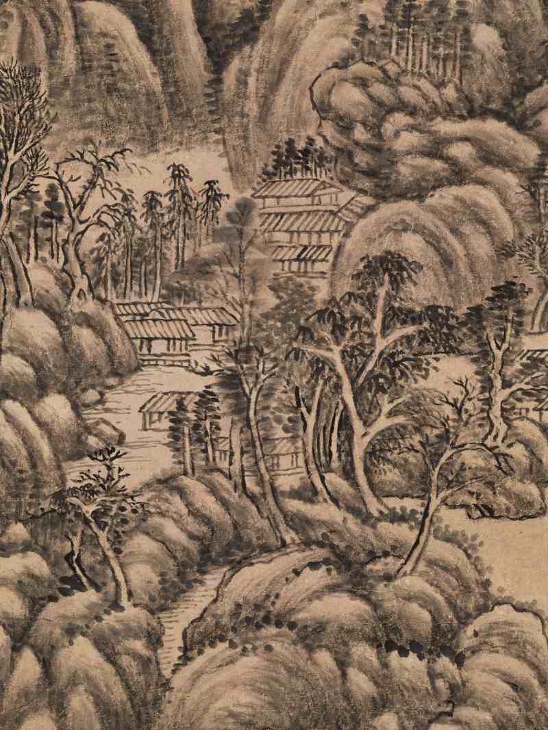 康熙丁亥（1707年）作 王原祁（款） 仿董北苑山水 - 图10