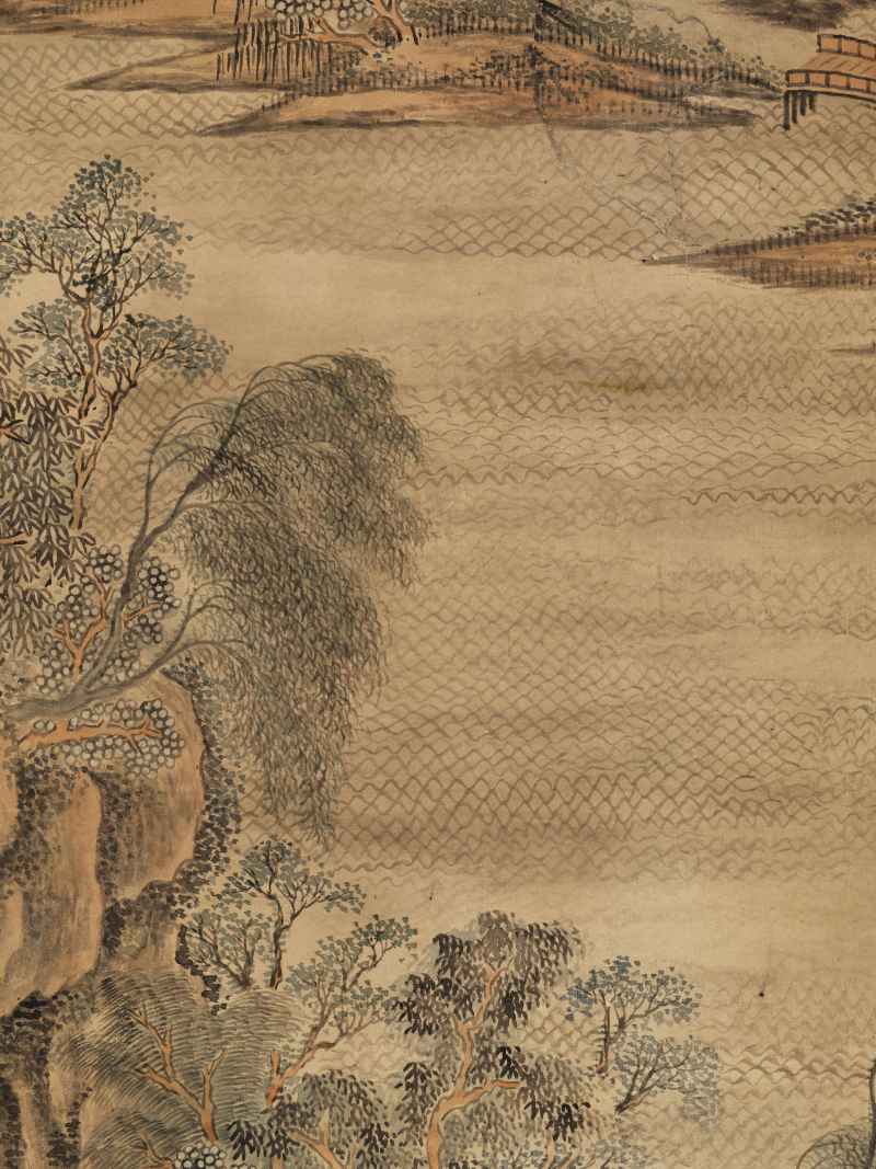 辛未（1751年）作 钱维城（款） 柳岸熏风图 - 图8