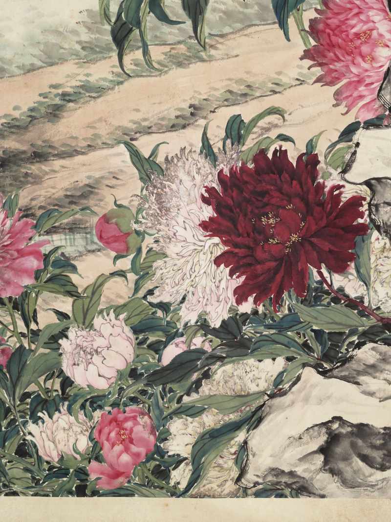 光绪甲辰（1904年）作 张兆祥 牡丹巨幅 - 图11