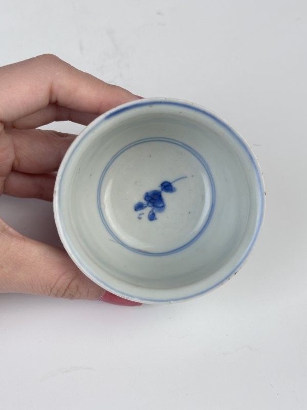 明晚期青花花鸟纹杯 - 图4