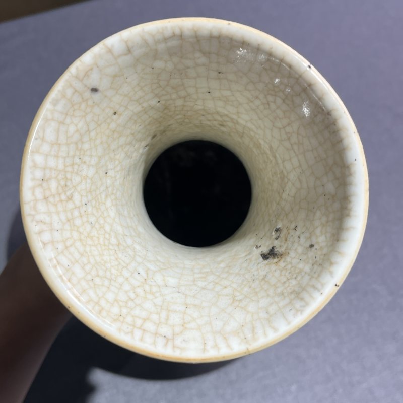 清中期红釉花鸟赏瓶 - 图9