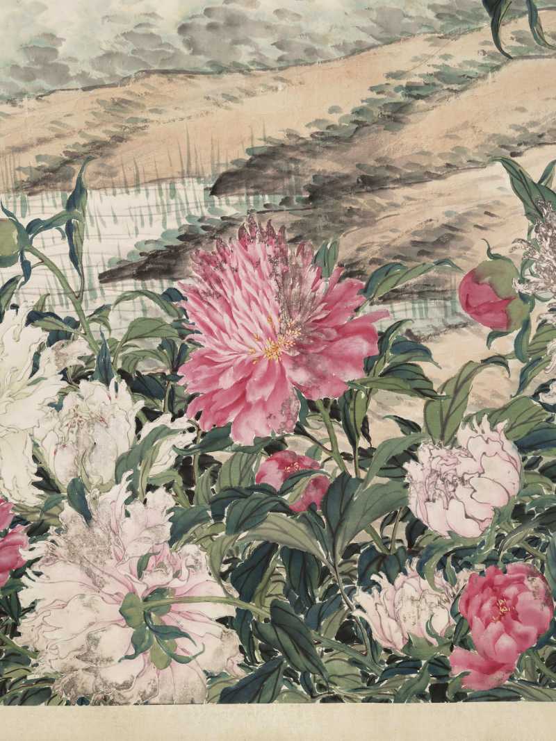 光绪甲辰（1904年）作 张兆祥 牡丹巨幅 - 图12