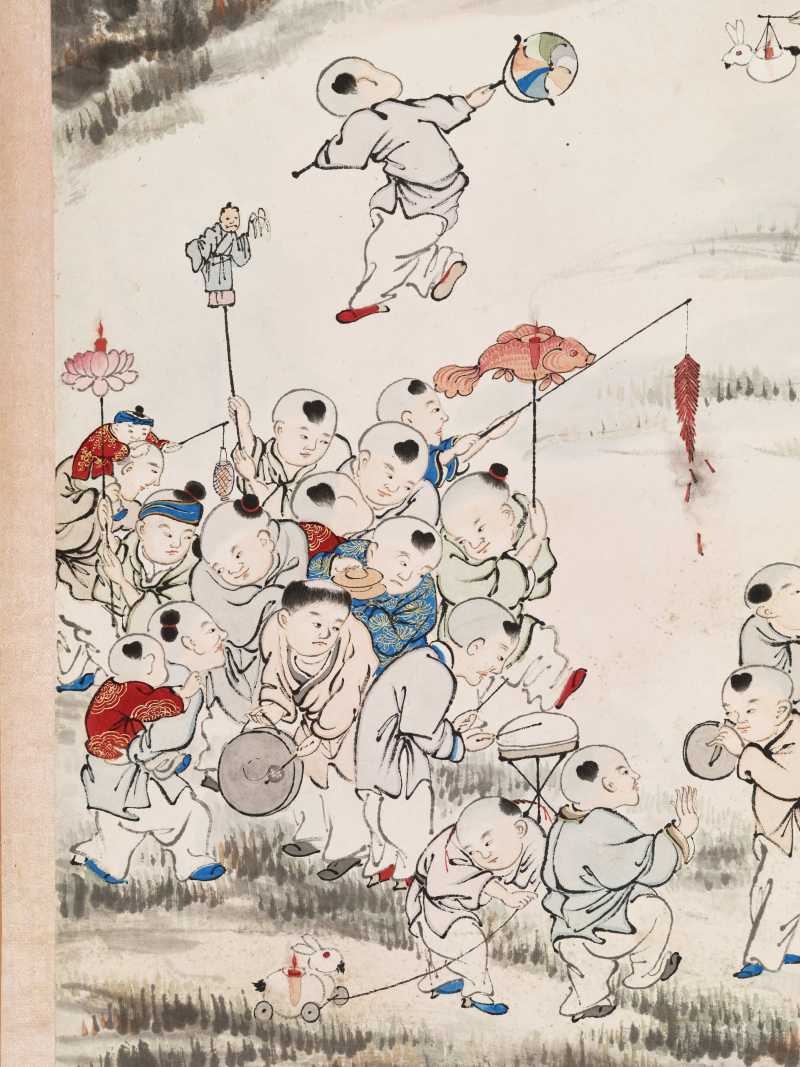 顾让 百子四屏 - 图39