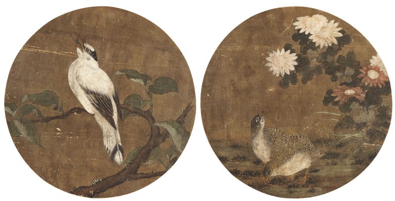 佚名 花鸟对屏