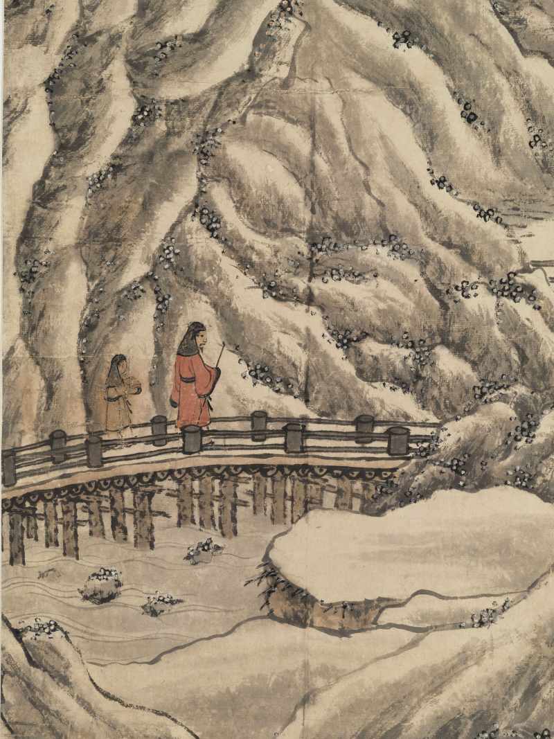 甲午（1834年）作 潘思牧（款） 仿戴文进关山积雪图通景六屏 - 图11