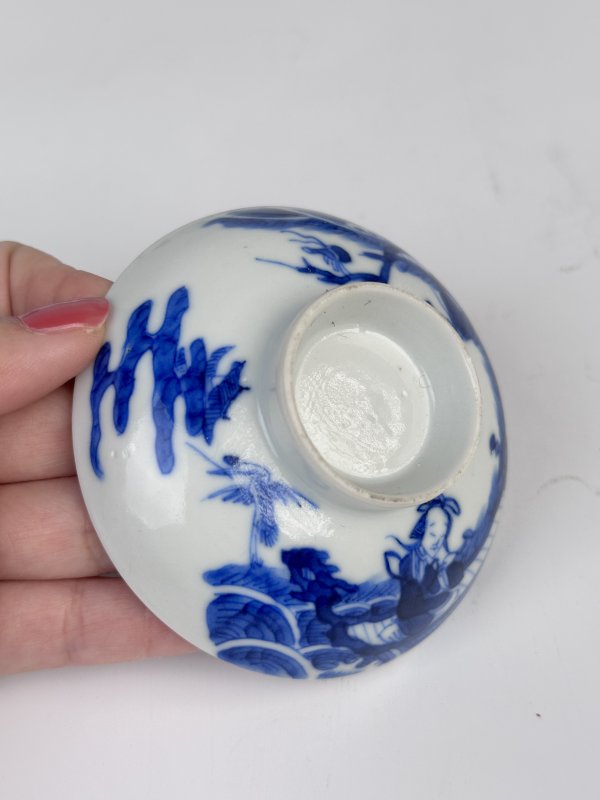 清中期青花海屋添筹图铃铛杯碟套 - 图6