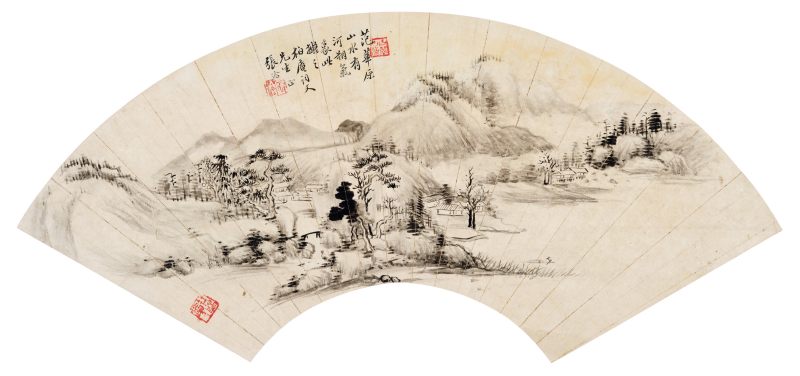 张洽 拟范华原山水 - 图1