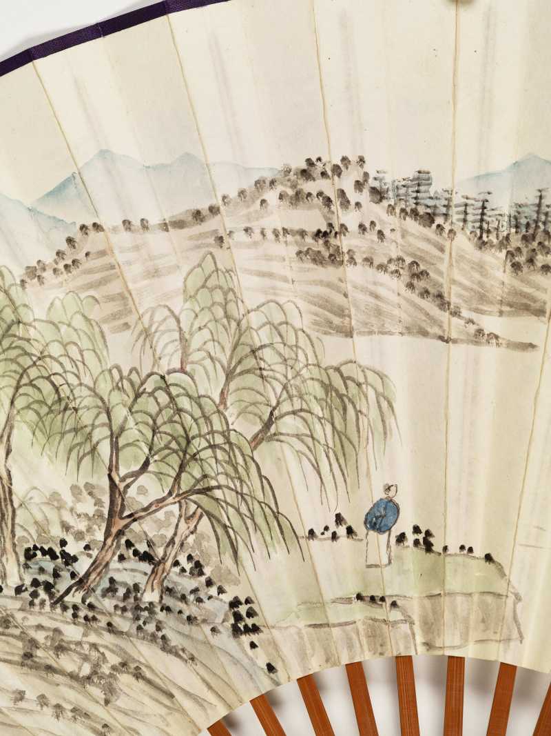 辛未（1931年）作 汤滌、黄山寿、金梦石 山水成扇两柄 - 图21