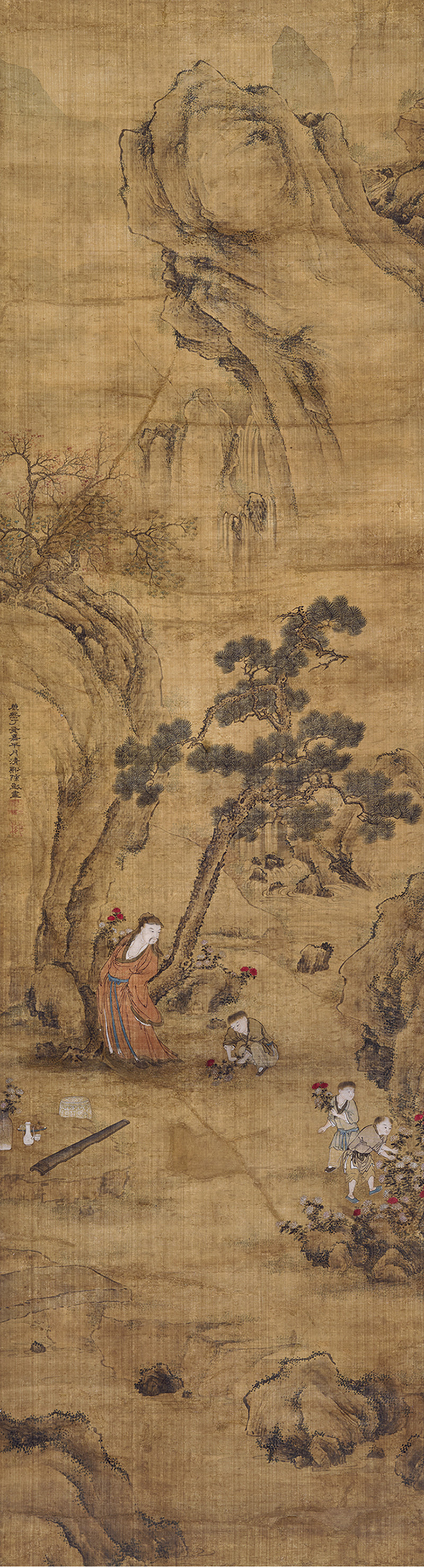 康熙丁亥（1707年）作 陈凯（款） 采药图