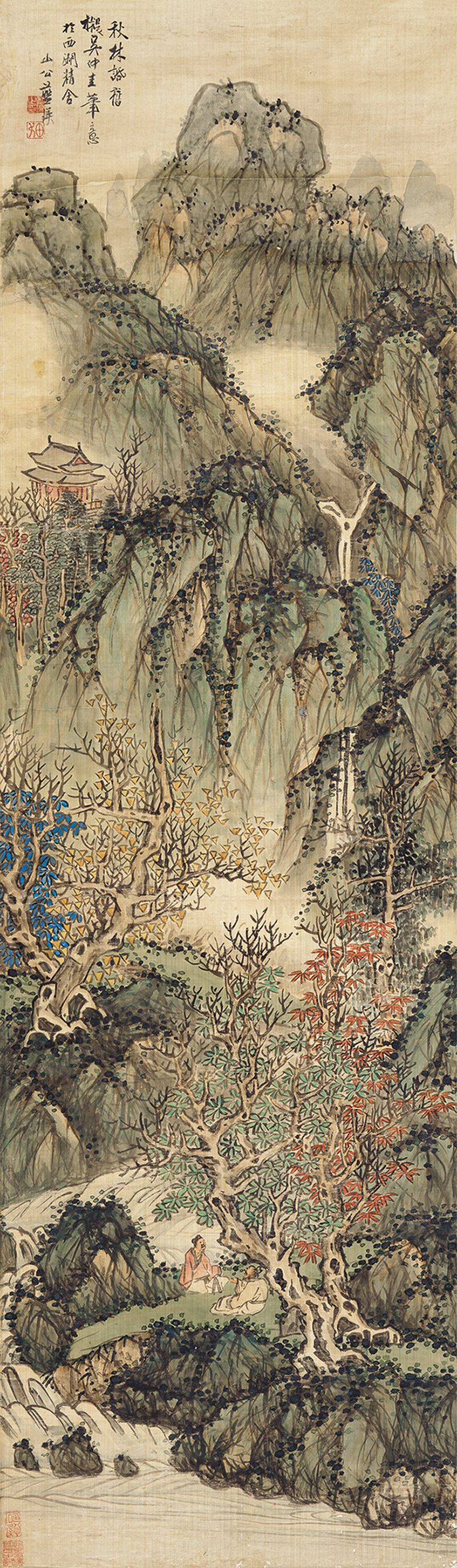 蓝瑛（款） 秋林话旧