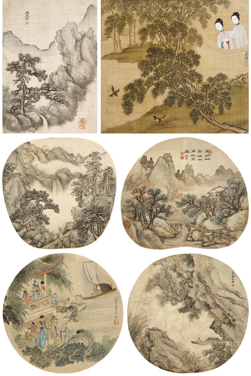 癸酉（1813年）作 汪圻（款）、姜壎、金雯 山水人物六帧