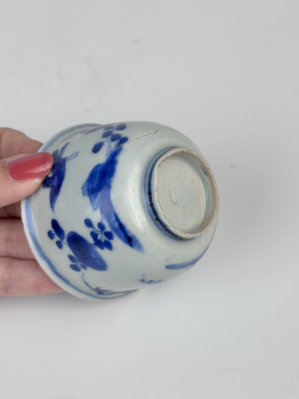 明晚期青花花鸟纹杯 - 图6