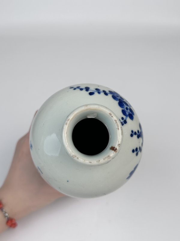 清 青花花卉诗文梅瓶 - 图10
