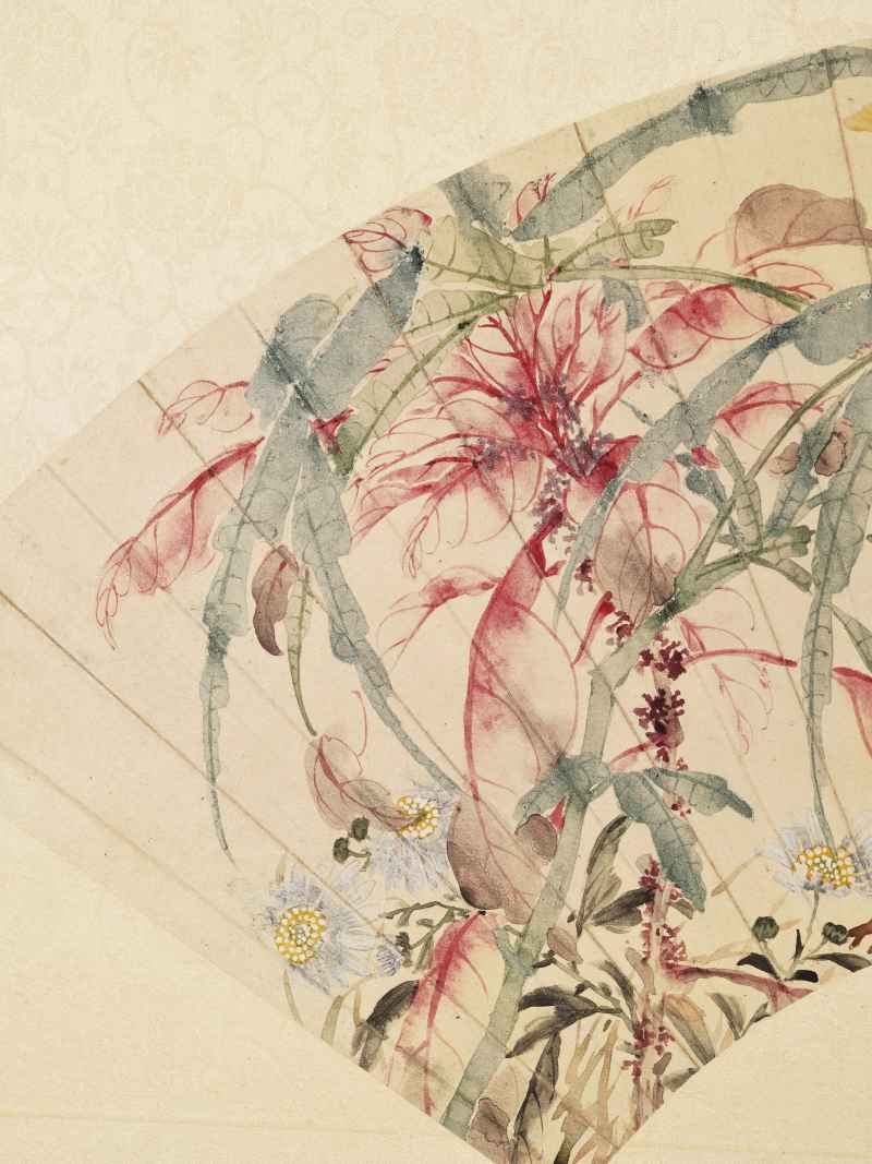癸酉（1873年）、乙亥（1875年）、辛丑（1901年）作 汤世澍 花卉三帧 - 图12