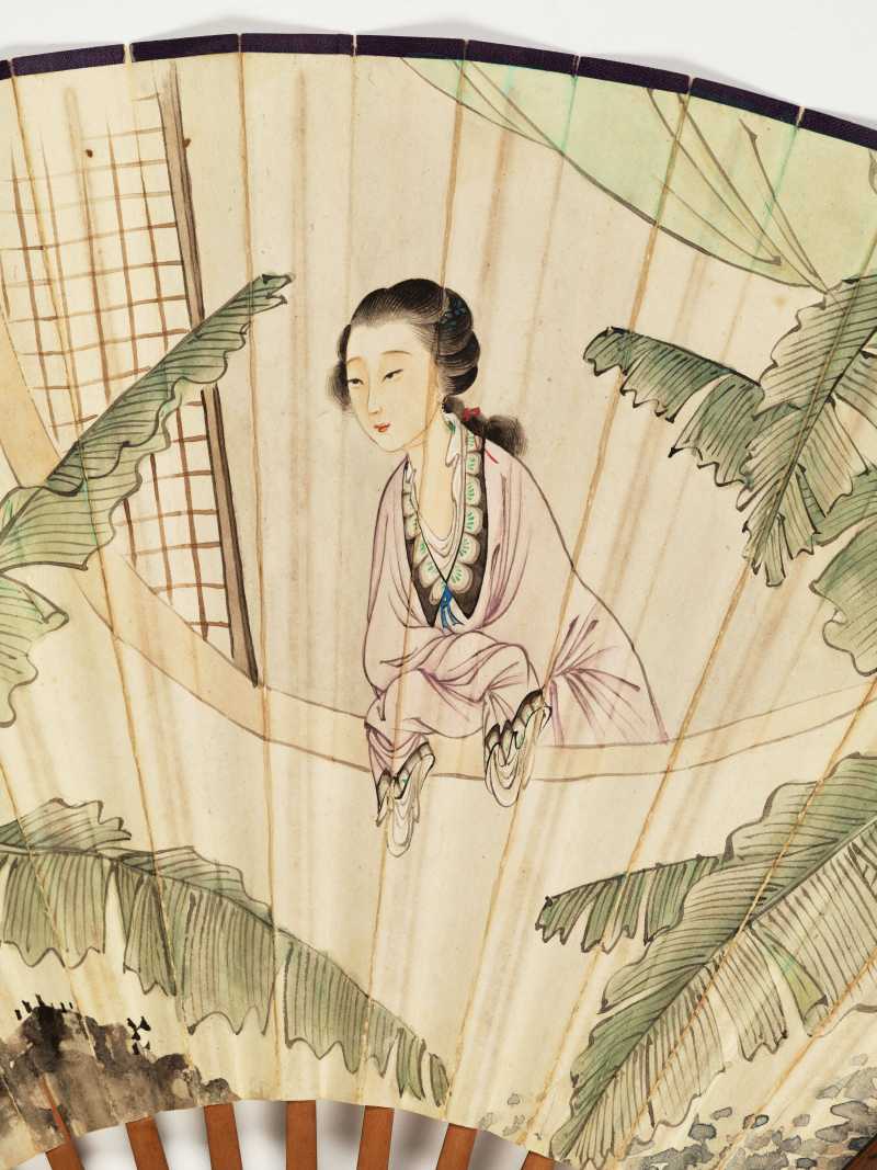 壬午（1942年）作 黄均、王揖唐 芭蕉仕女·行书“诚至斯孚” - 图3