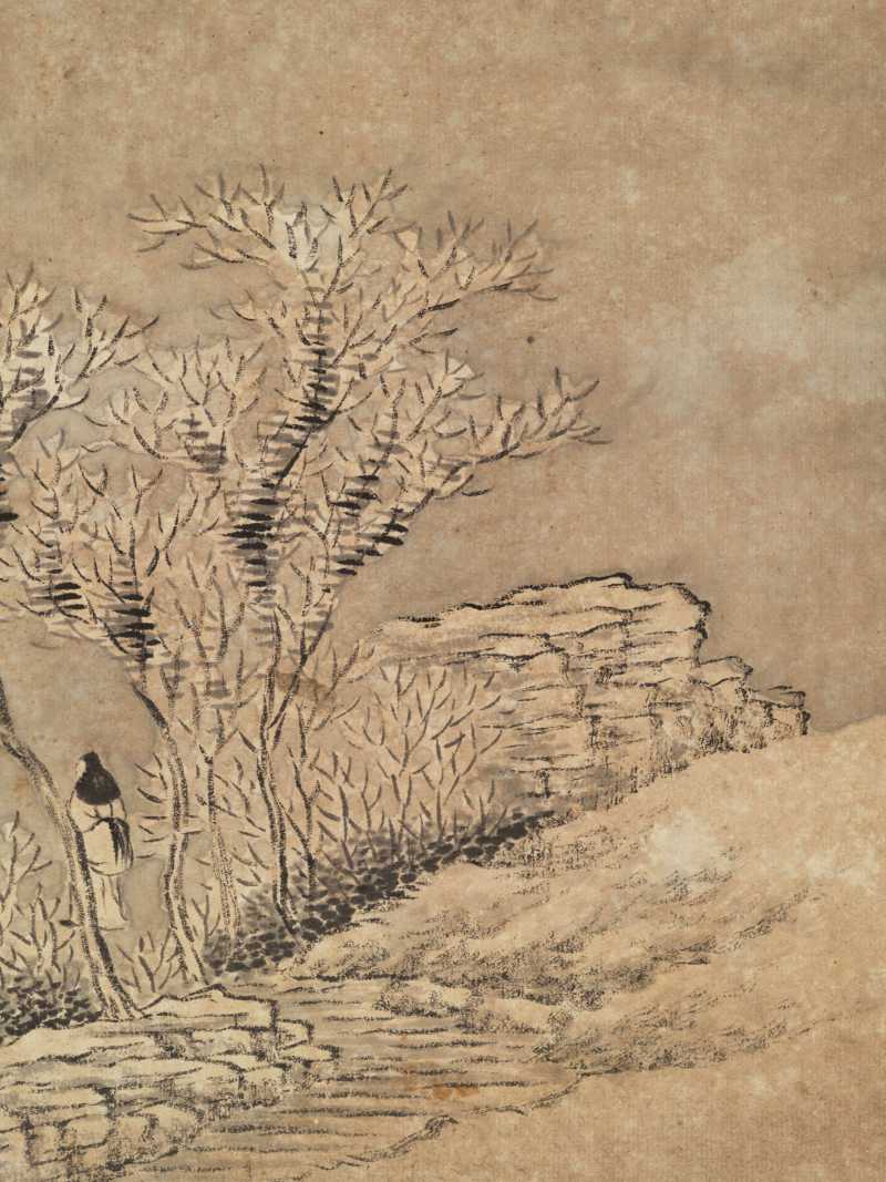 辛巳（1881年）、丁亥（1887年）作 吴榖祥、任颐 山水三帧 - 图10
