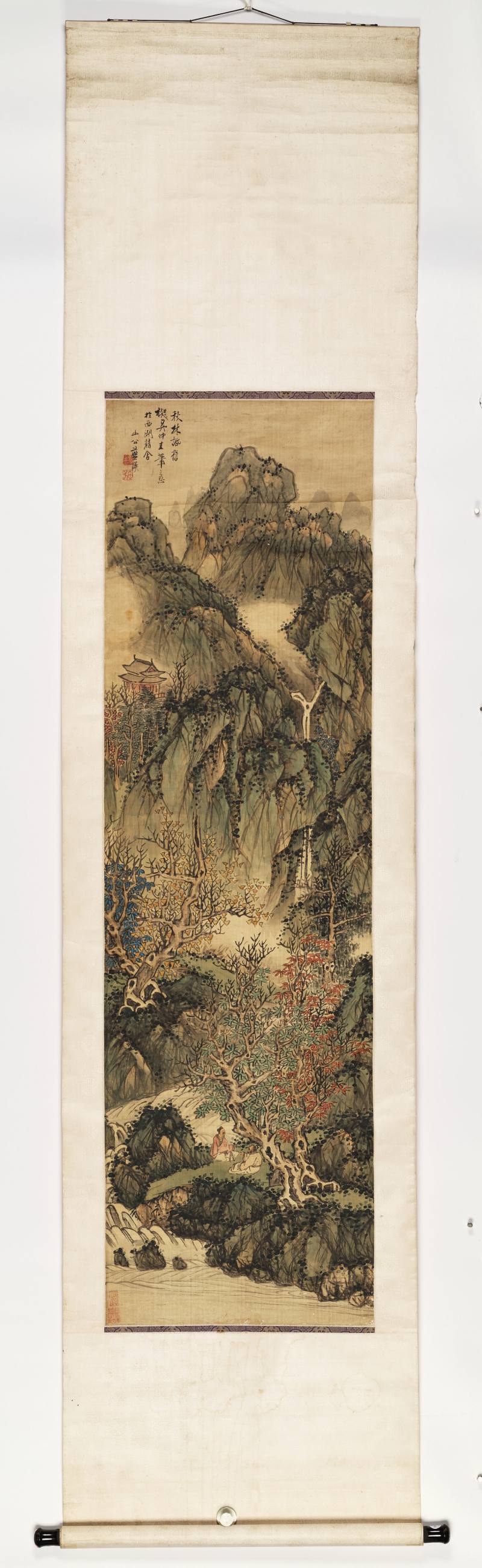 蓝瑛（款） 秋林话旧 - 图2