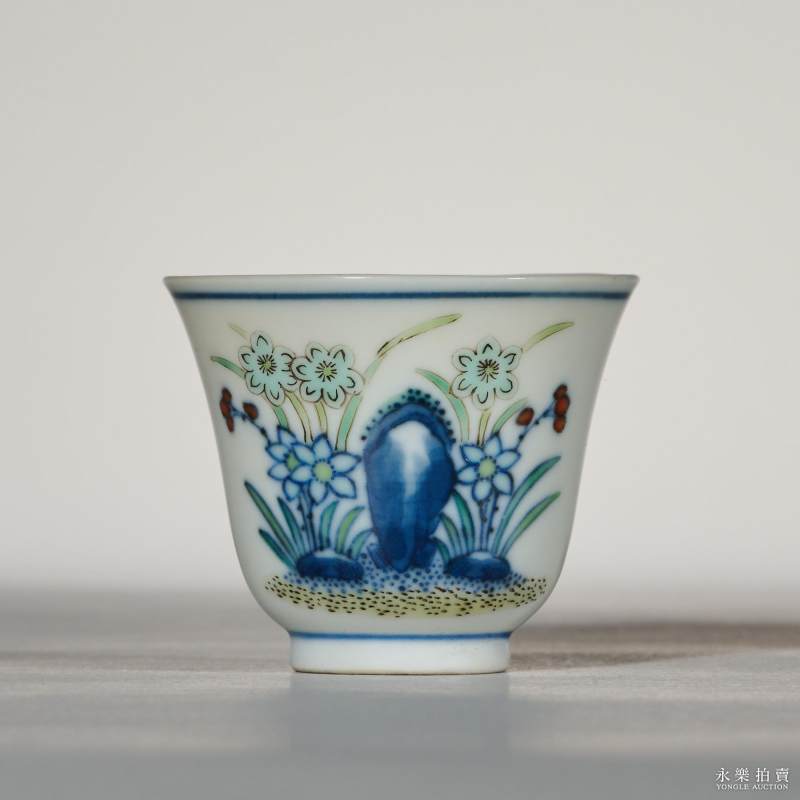 清光绪 斗彩水仙纹杯 - 图1
