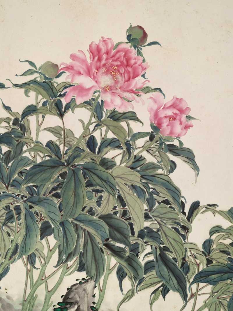 光绪甲辰（1904年）作 张兆祥 牡丹巨幅 - 图16