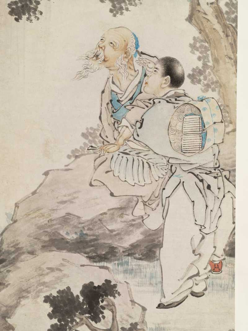 乙未（1895年）作 陆鹏 人物四屏 - 图3