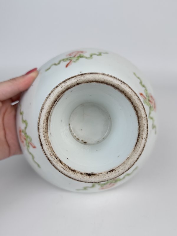 清中晚期粉彩四季花卉纹高足碗 - 图8