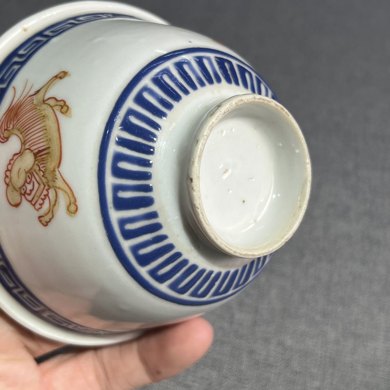 清乾隆粉彩狮子茶圆一对 - 图9