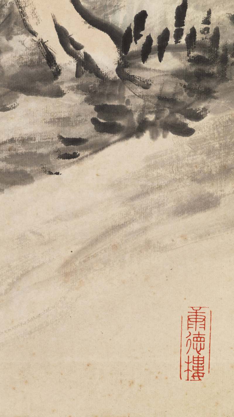 庚申（1920年）作 徐行敏 云横日落 - 图6
