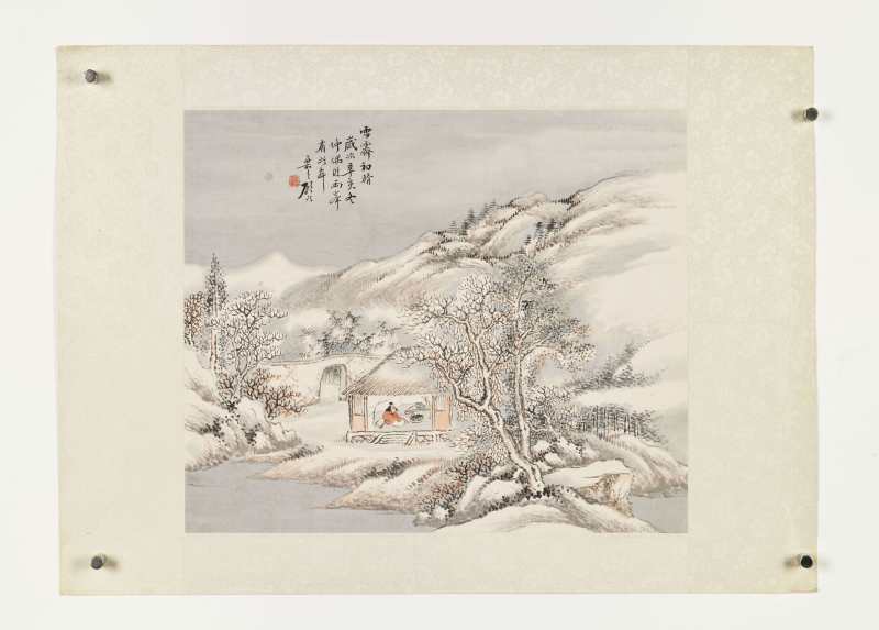 辛亥（1919年）作 吴徵、顾颐 山水二帧 - 图2