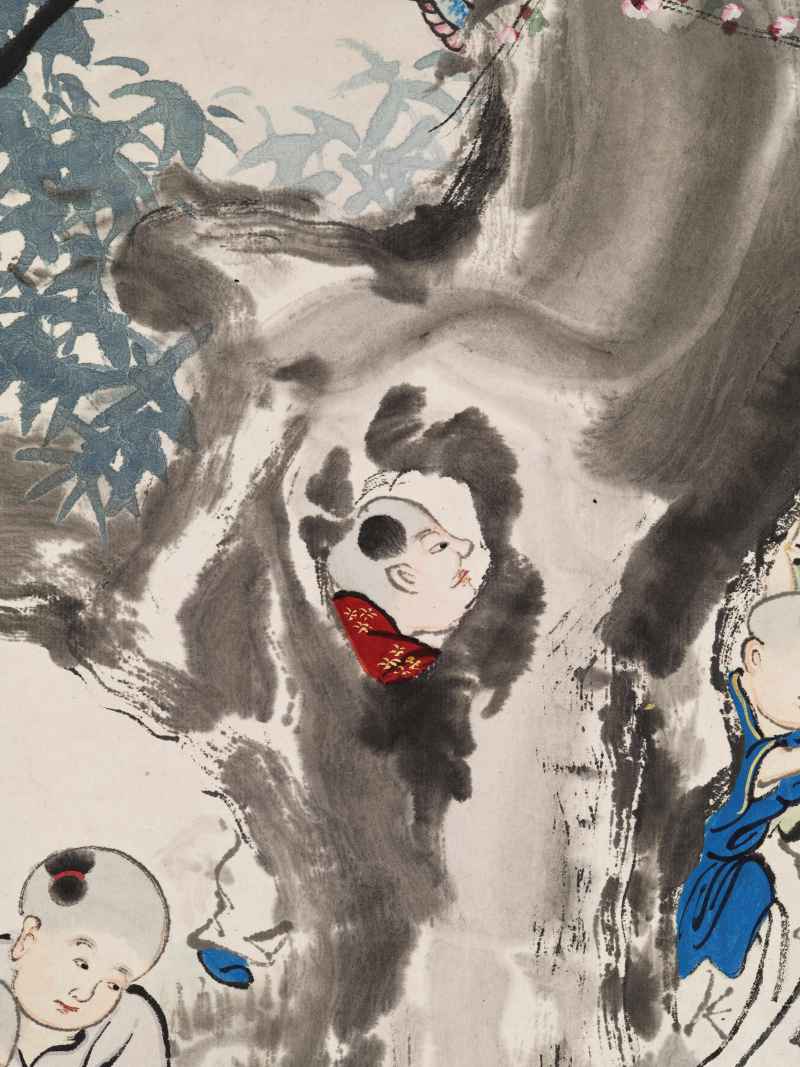 顾让 百子四屏 - 图42