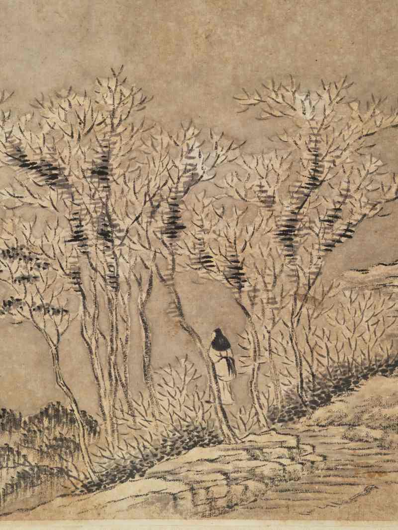 辛巳（1881年）、丁亥（1887年）作 吴榖祥、任颐 山水三帧 - 图11