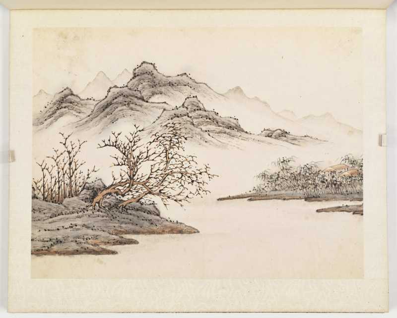 道光丙申（1836年）作 顾鹤庆（款） 仿赵大年笔意山水册 - 图5