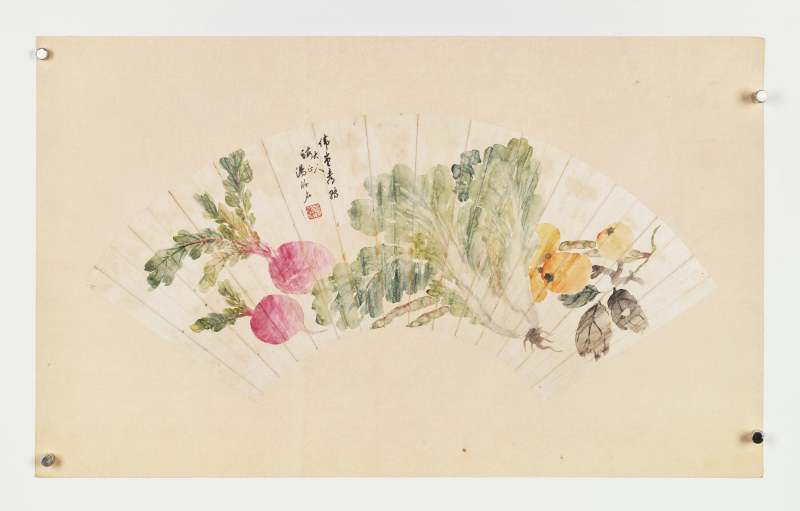 壬子（1852年）作 汤禄名 花果人物三帧 - 图8