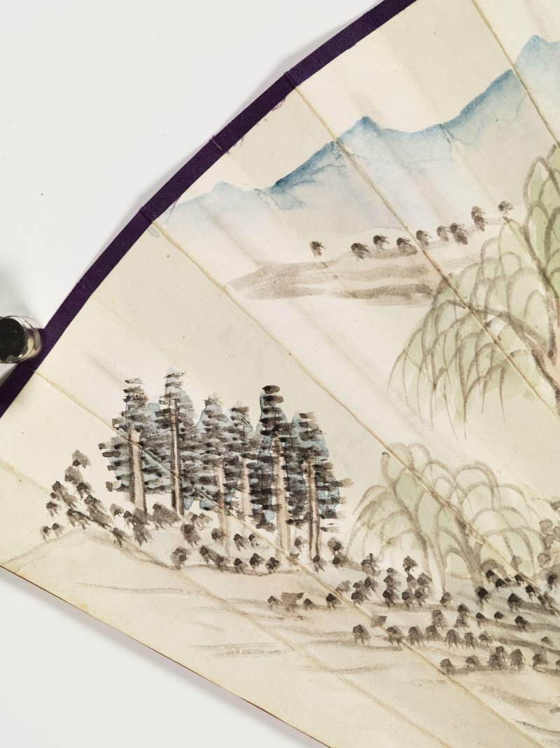 辛未（1931年）作 汤滌、黄山寿、金梦石 山水成扇两柄 - 图23