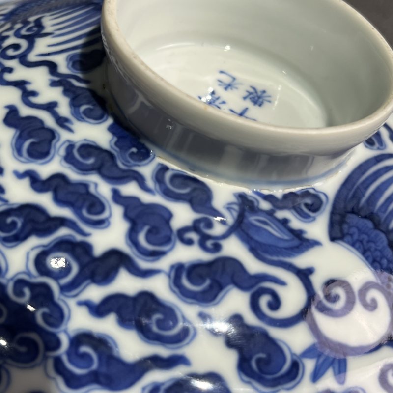清光绪青花凤纹盖碗 - 图11