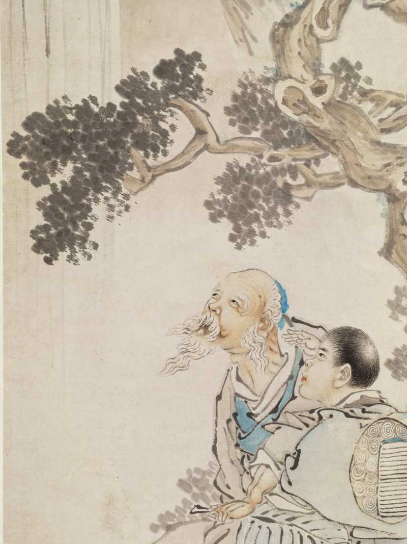 乙未（1895年）作 陆鹏 人物四屏 - 图5