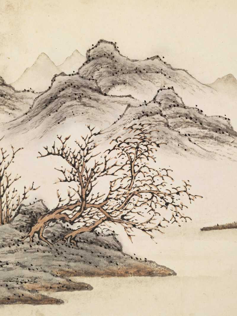 道光丙申（1836年）作 顾鹤庆（款） 仿赵大年笔意山水册 - 图6