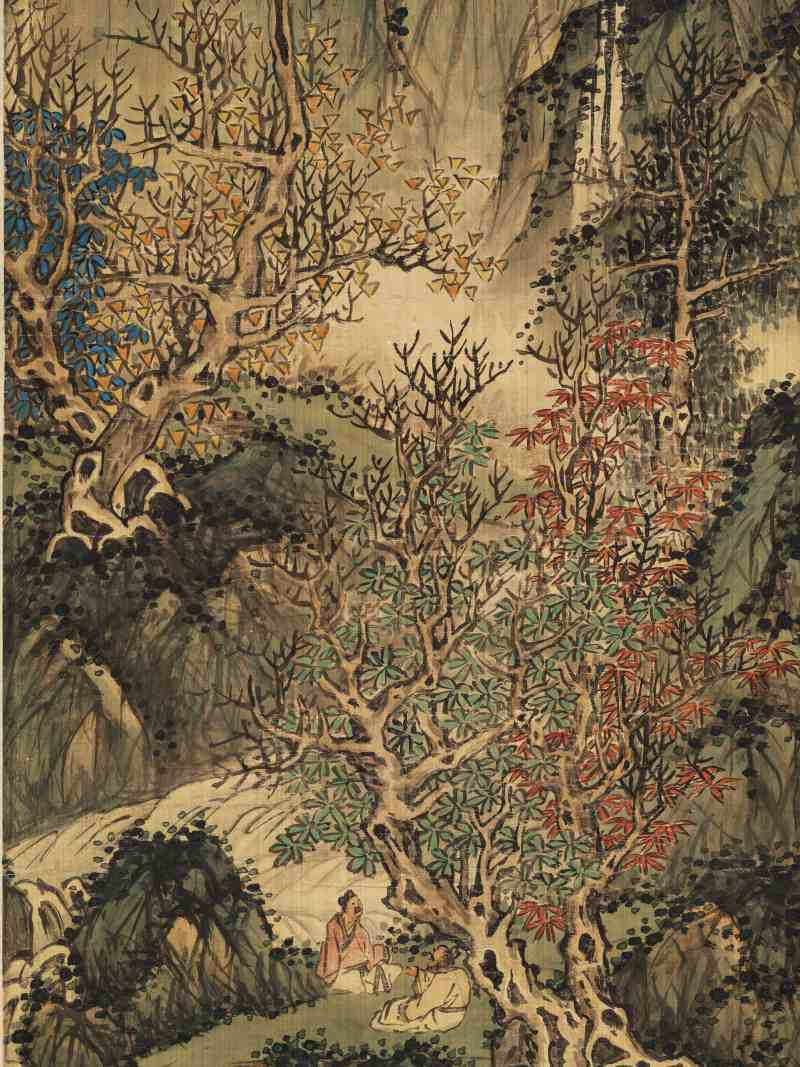 蓝瑛（款） 秋林话旧 - 图5