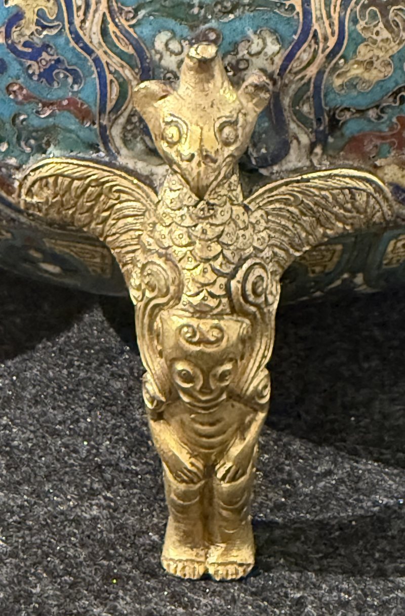 18世紀掐絲琺瑯鳳首提梁盉一對 - 图12