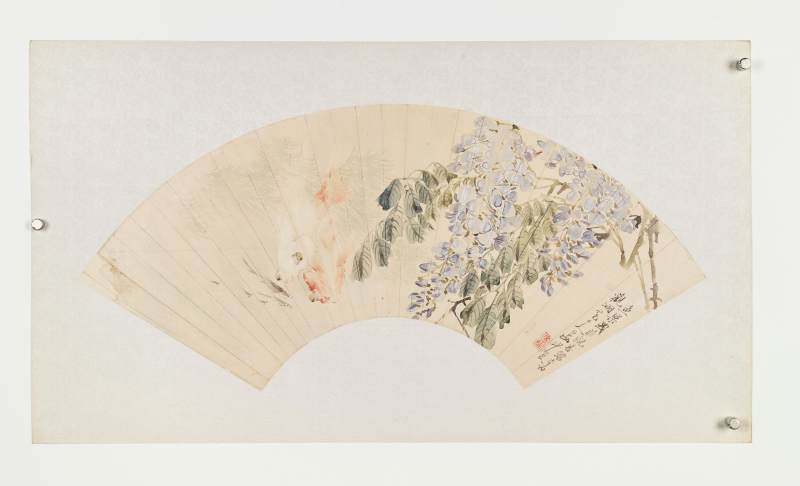 庚寅（1890年）、丙子（1876年）作 沙馥 人物花鸟五帧 - 图2