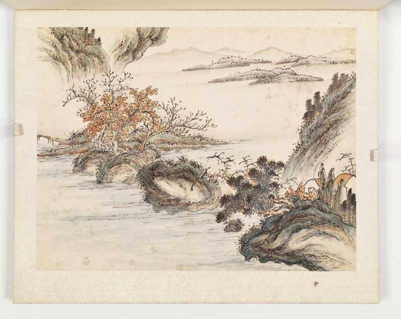 道光丙申（1836年）作 顾鹤庆（款） 仿赵大年笔意山水册 - 图7