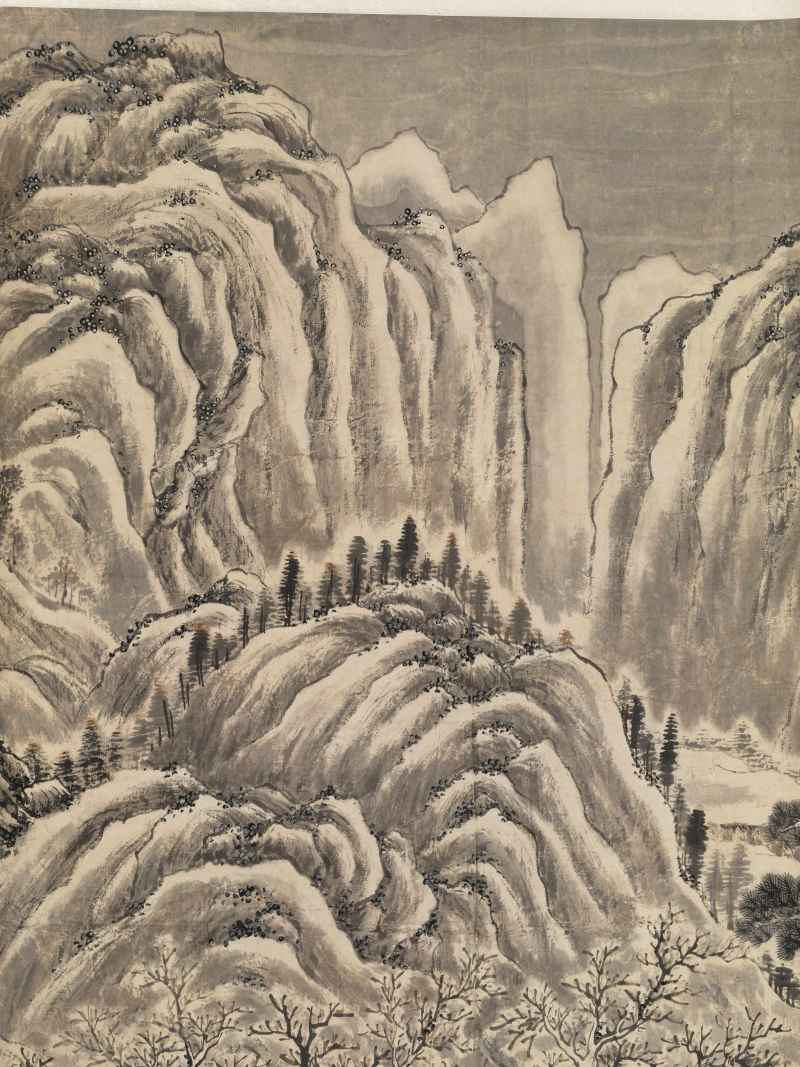 甲午（1834年）作 潘思牧（款） 仿戴文进关山积雪图通景六屏 - 图18