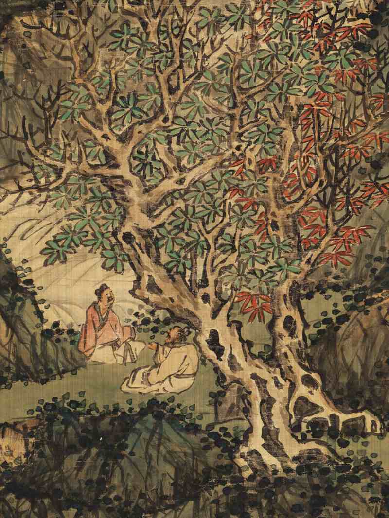 蓝瑛（款） 秋林话旧 - 图7