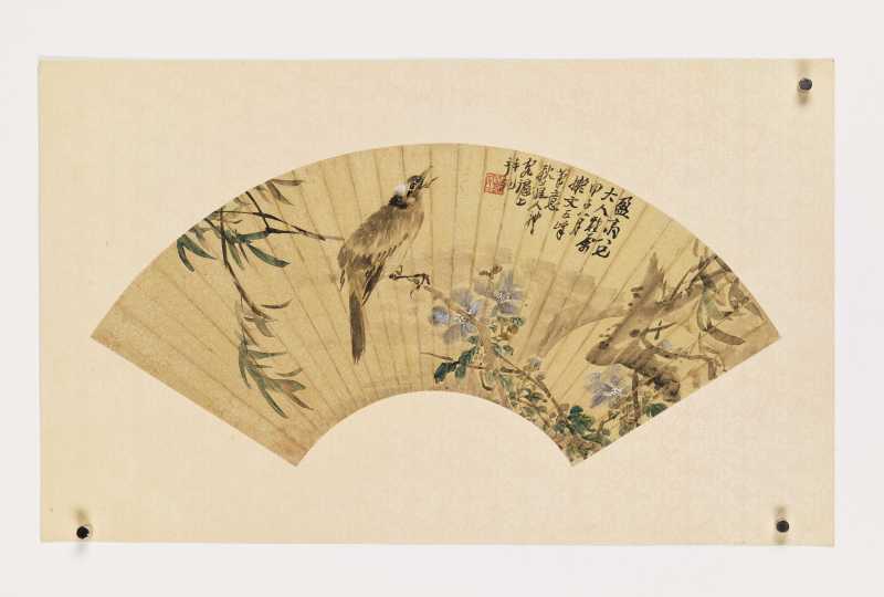 丙申（1896年）、甲子（1864年）作 沈心海、王礼 花鸟人物二帧 - 图2