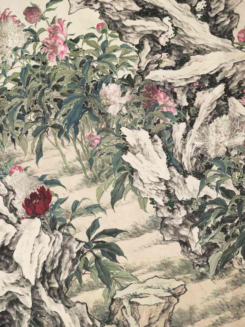 光绪甲辰（1904年）作 张兆祥 牡丹巨幅 - 图22