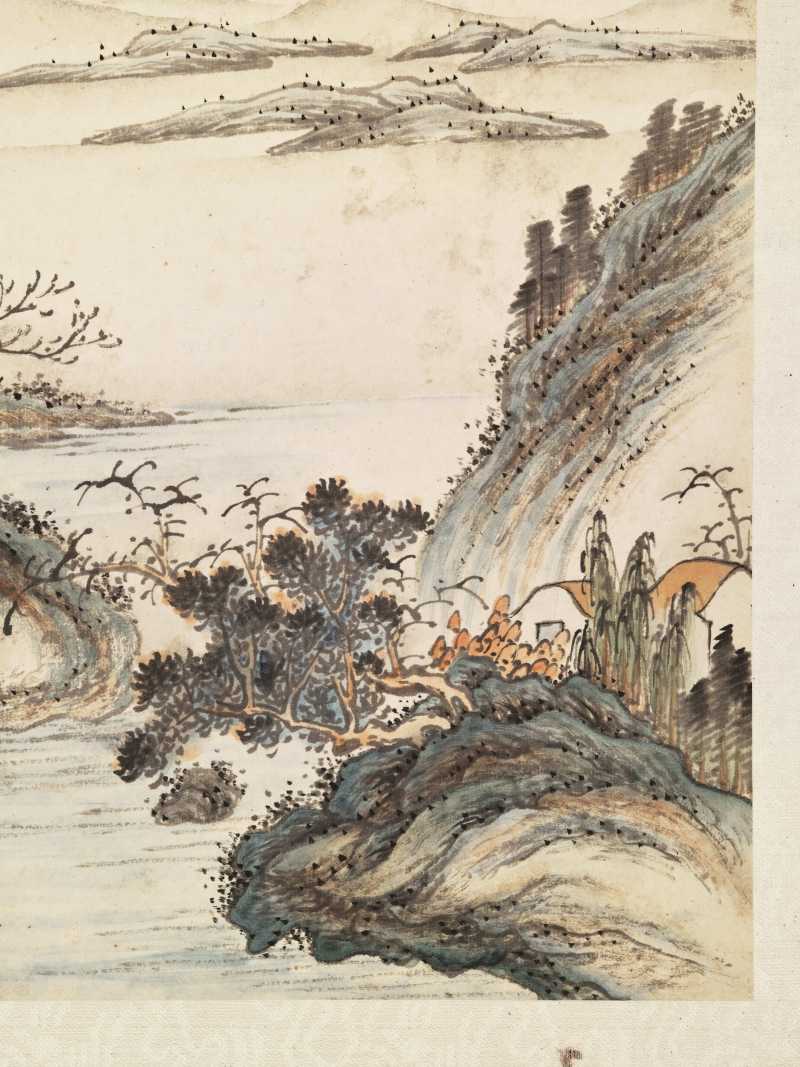 道光丙申（1836年）作 顾鹤庆（款） 仿赵大年笔意山水册 - 图8