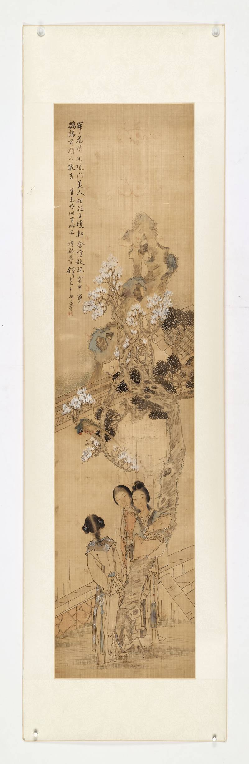 钱慧安 花荫仕女 - 图2