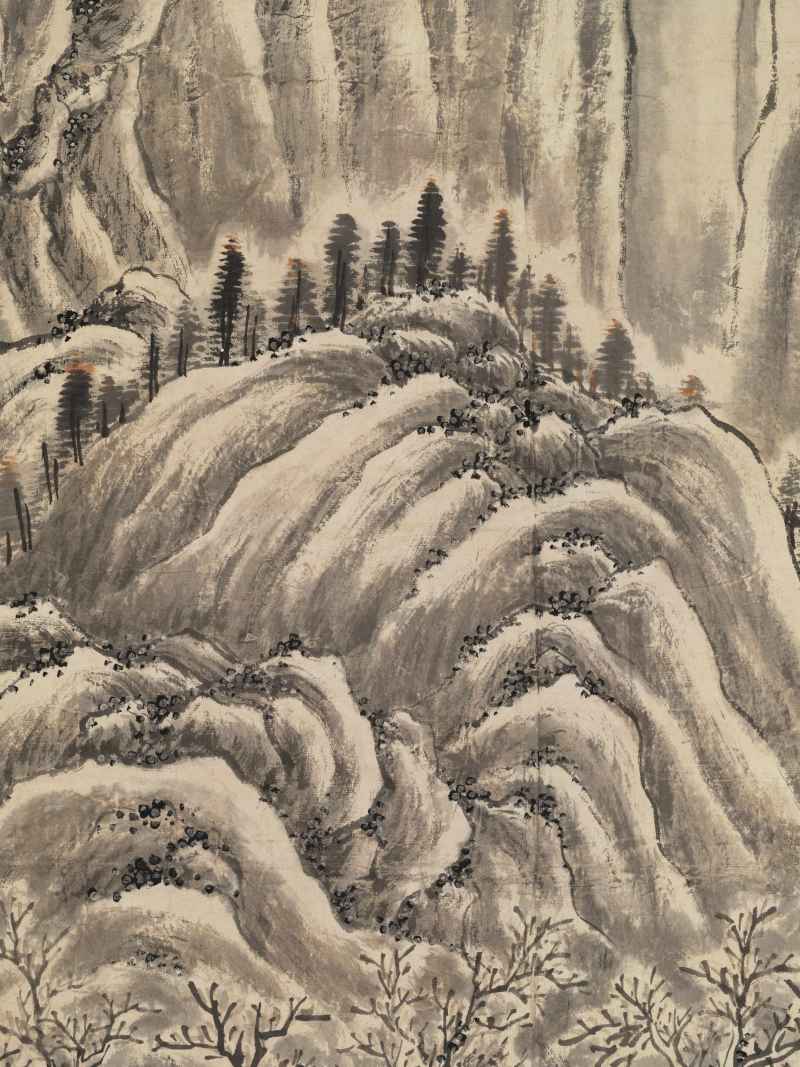 甲午（1834年）作 潘思牧（款） 仿戴文进关山积雪图通景六屏 - 图19