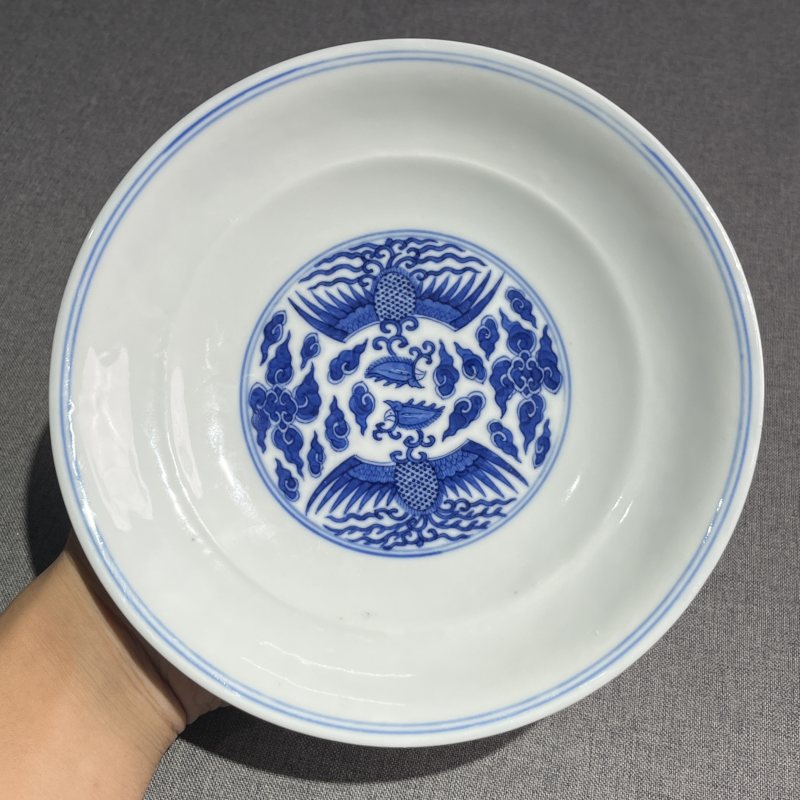 清光绪青花凤纹盖碗 - 图13