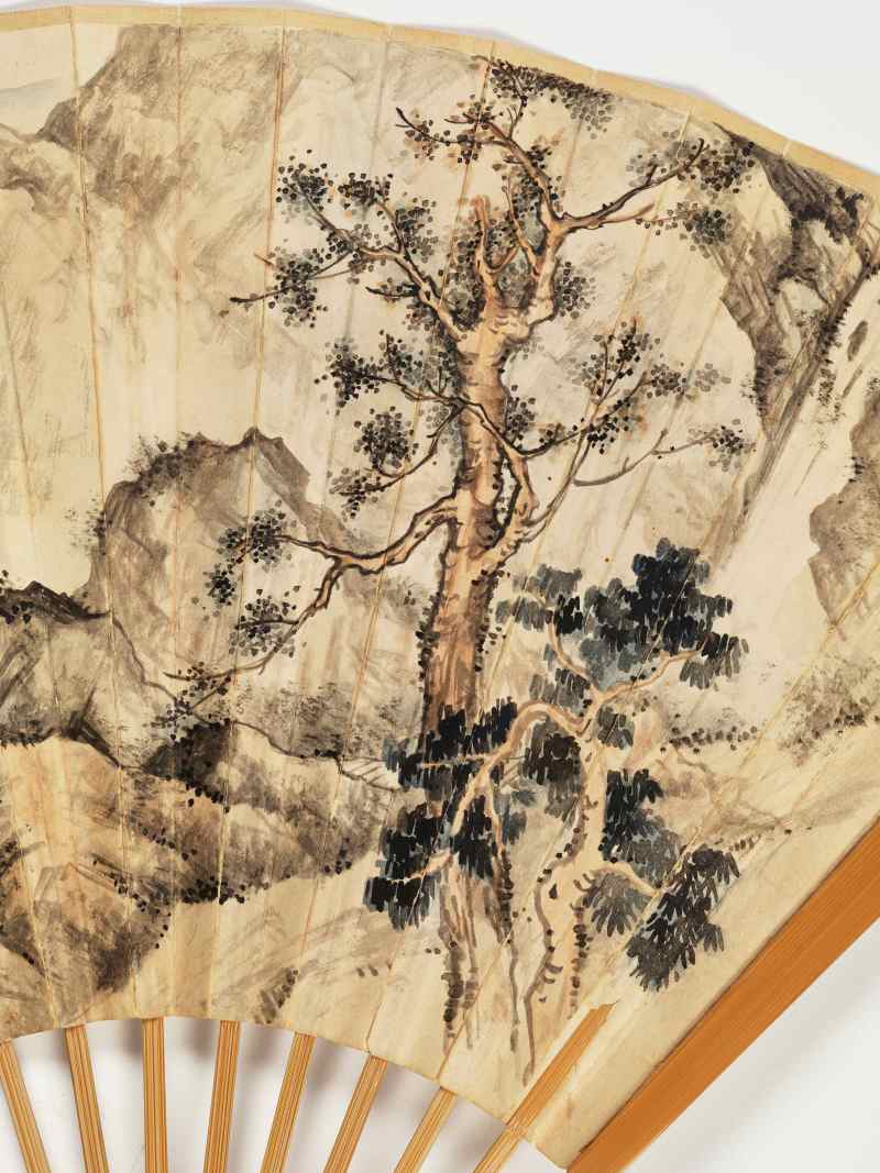 庚辰（1940年）、丁丑（1937年）作 汪溶、金执中、窦以锐、陈半丁 花鸟山水成扇三柄 - 图4